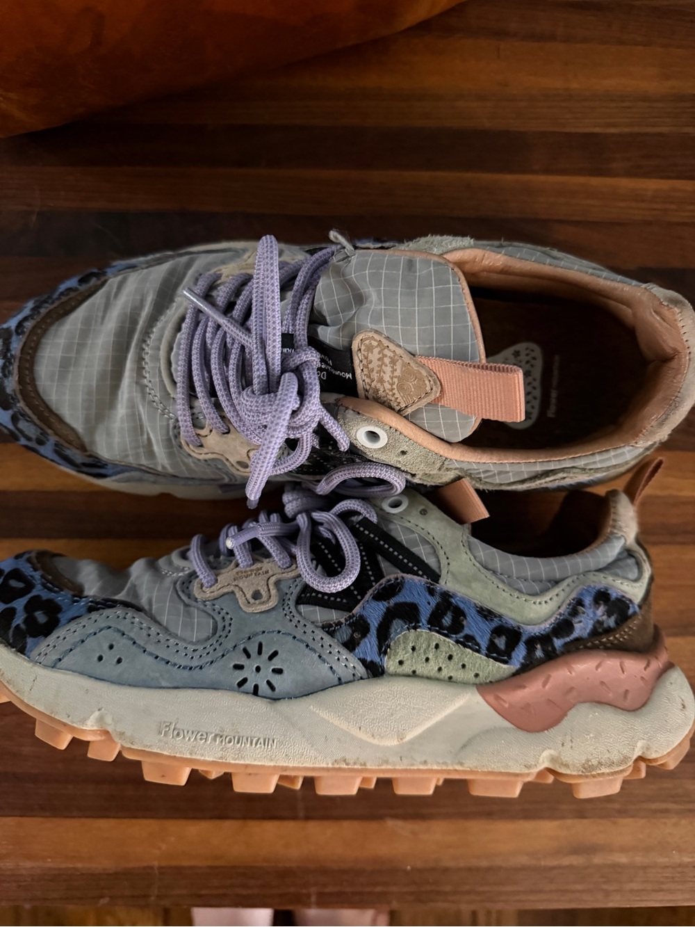 flower mountain sneakers euc leopard